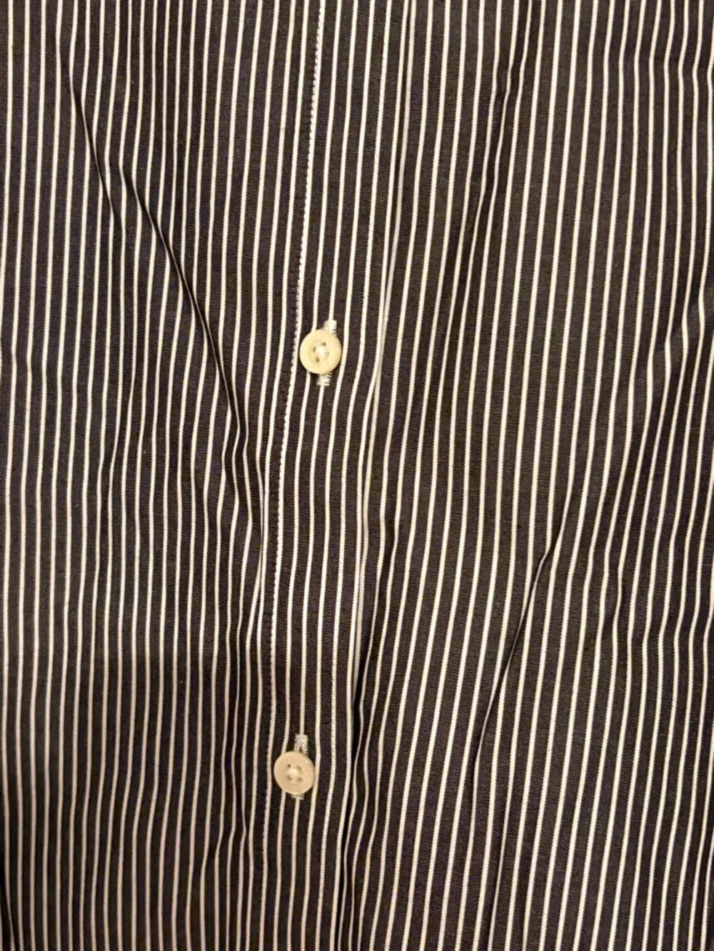 Lauren Ralph Lauren Black and White Striped Button-Up Dress Shirt - Picture 7 of 7
